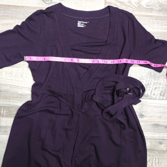 Gap Maternity Purple Short Sleeve Cardigan with Tie, Half Sleeves Size S - Picture 3 of 9